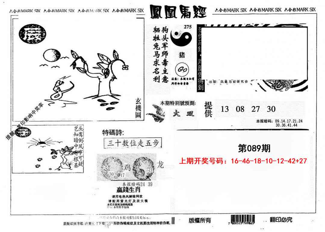 089期另版凤凰马经[图]